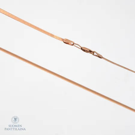 Litistetty panssarikaulaketju, pituus 45cm, leveys 3mm, 585,  Paino: 7,8 g