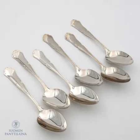 Kuusi ruokalusikkaa, pituus 185mm, Chippendale, Hansa-Silver, 830,  Paino: 304 g