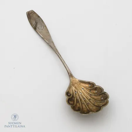 Sokerilusikka, pituus 145mm, Matta, kaiverrettu, 813,  Paino: 16,1 g