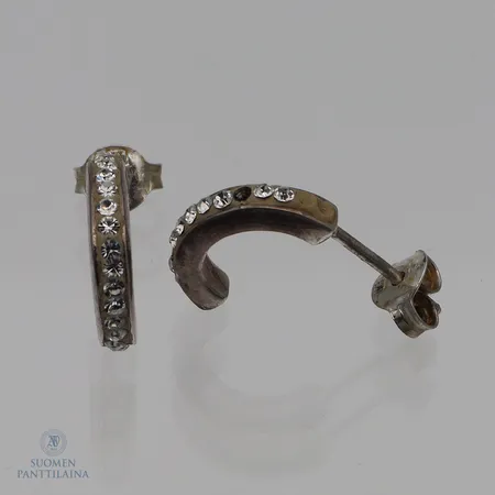 Korvakorut, korkeus 13mm, yksi kivi tippunut, 925br, Paino: 1,8 g
