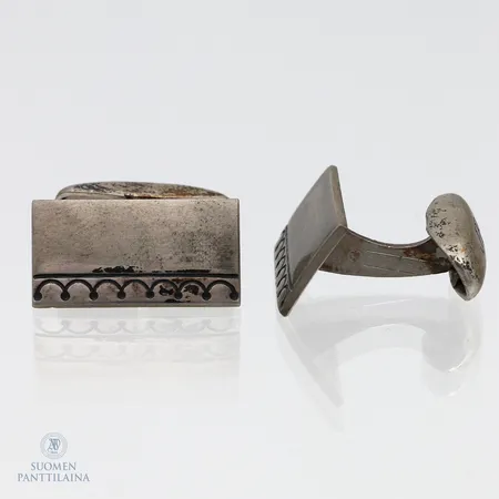 Kalvosinnapit, mitat 10x19,5mm, kaiverrettu, 830br,  Paino: 8,4 g