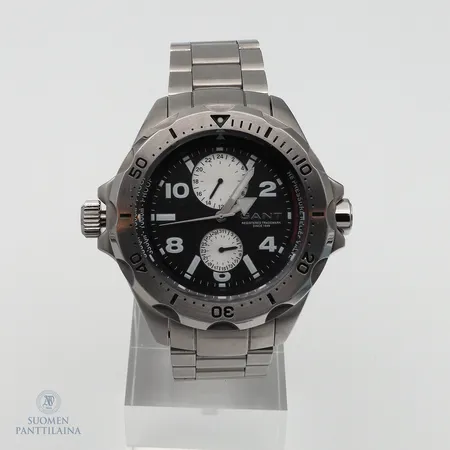 Teräsrannekello Gant,  W10611, quartz, rungon Ø45mm, teräsrannekkeen pituus 215, rannekkeen jatkopalat, 