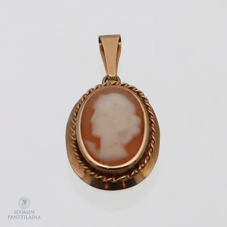 Camee-riipus, korkeus 22mm, 585br,  Paino: 1,2 g