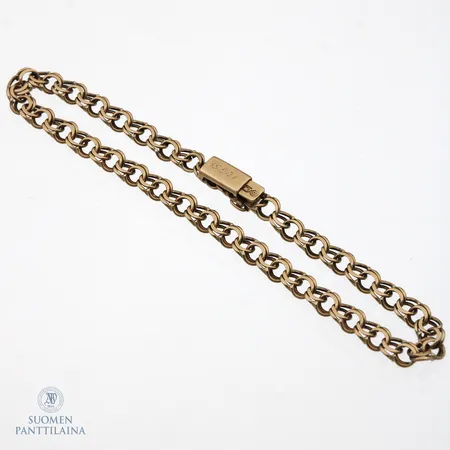 Panssariranneketju, pituus 190mm, leveys 4mm, kaiverrettu, 585,  Paino: 6,5 g