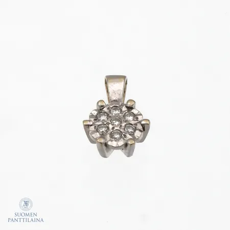 Timanttiriipus 7xn.0.01ct, korkeus 11mm, 585 valkokulta,  Paino: 0,7 g