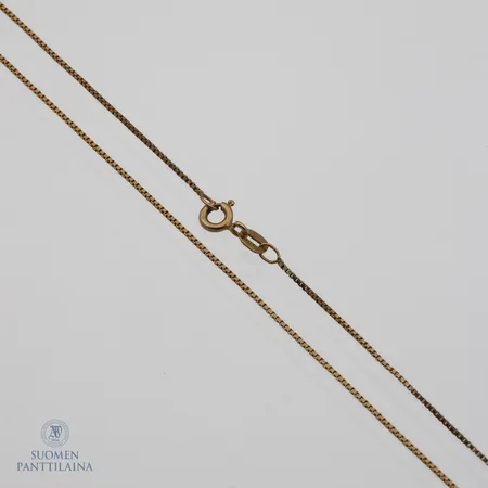 Panssarikaulaketju, pituus 40cm, leveys 1mm, 585,  Paino: 1,5 g