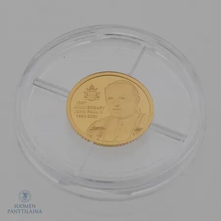 Kultaraha 10 Francs, 2020, '100th anniversary John Paul II 1920-2020', 999,  Paino: 0,5 g