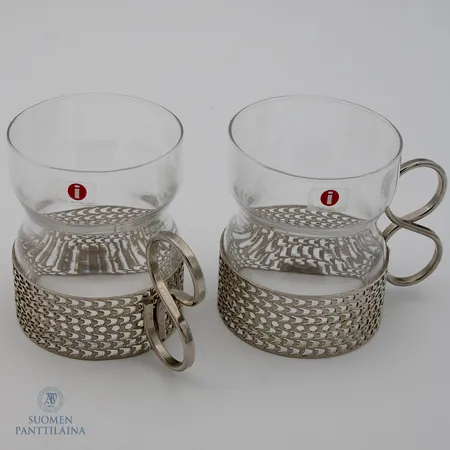 Kaksi glögilasia, Tsaikka, Iittala, design Timo Sarpaneva, 23cl