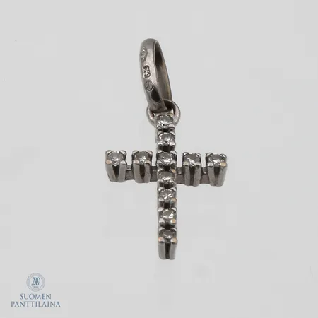 Timanttiristiriipus 11xn.0.01ct, korkeus 22mm, 585 valkokulta,  Paino: 1 g