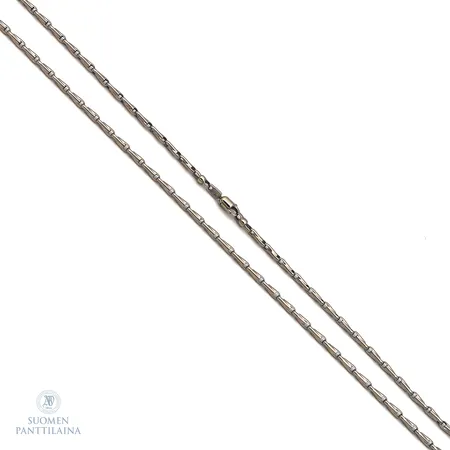 Kaulakoru, pituus 48cm, 585 valkokulta,  Paino: 12,1 g