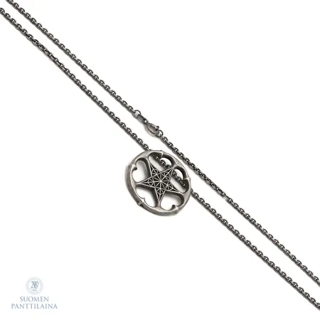 Kaulakoru, Kalevala Koru, Michael Monroe - A Star All Heart, riipuksen korkeus 32mm, ketjun pituus 46-50cm, 925,  Paino: 17,5 g