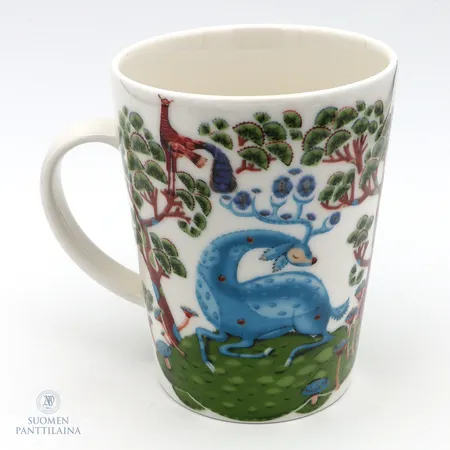 Kahvimuki, Iittala Taika, 40cl, design Klaus Haapaniemi, hyvin pientä käyttökulumaa, valkoinen