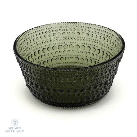 Jälkiruokakulho, Iittala, Kastehelmi, Ø 110mm, tumman vihreä