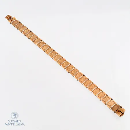 Kuvioitu rannekoru, pituus 180mm, leveys 10mm, kaiverrettu, 585, Paino: 8,6 g