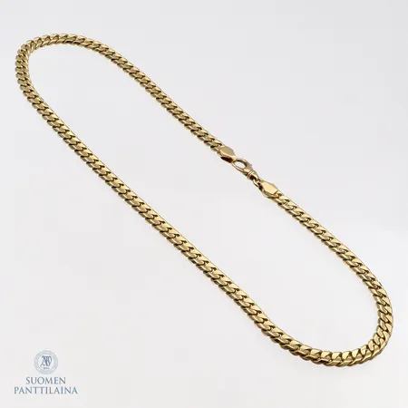 Panssarikaulaketju, pituus 53,5cm, leveys 7mm, 585, Paino: 87,6 g