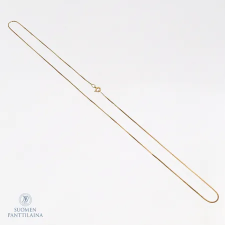 Venetsia-kaulaketju, pituus 42cm, leveys 1mm, käytöstä aiheutunutta kulumaa, 585,  Paino: 1,1 g