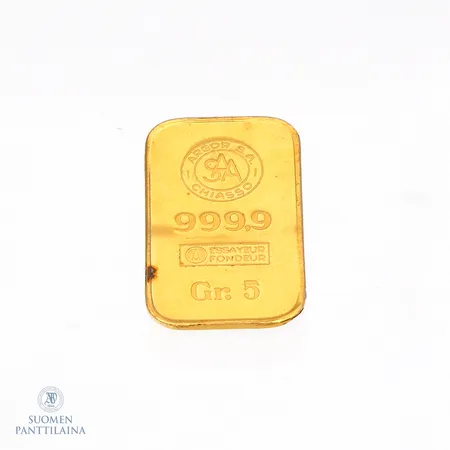 Kultalaatta Argor S.A. Chiasso, 999, Paino: 5 g