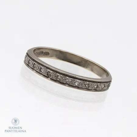 Timanttisormus 12xn0.005ct, koko 17¾, 585br valkokultaa,  Paino: 2,1 g