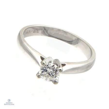 Timanttisormus 1xn0.37ct, koko17, 585,  Paino: 3,1 g