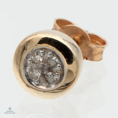 timanttikorvakoru 4xn.0.005ct, korkeus 7mm, 585,  Paino: 0,6 g