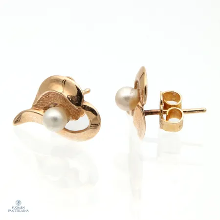 Helmikorvakorut, korkeus 13mm, 585br,  Paino: 1,6 g