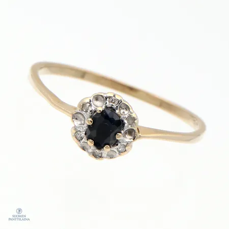 Viallinen kivisormus timanteilla 6xn.0.005ct, koko 17, 585br,  Paino: 1 g