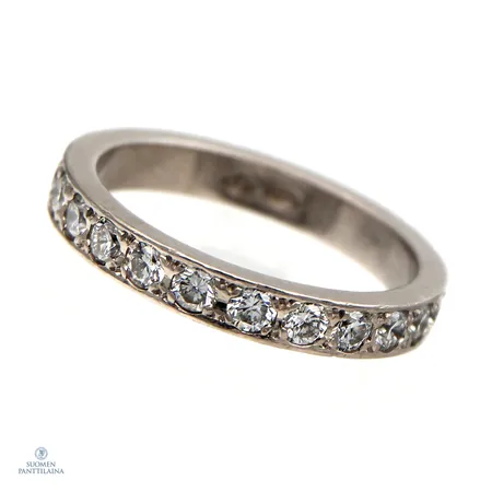 Timanttiallianssisormus 23xn.0.07ct, koko 17¼, 750 valkokulta,  Paino: 4 g