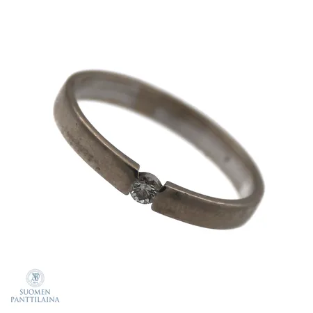 Timanttisormus 1xn.0.06ct, koko 17½, 585 valkokulta,  Paino: 2,3 g
