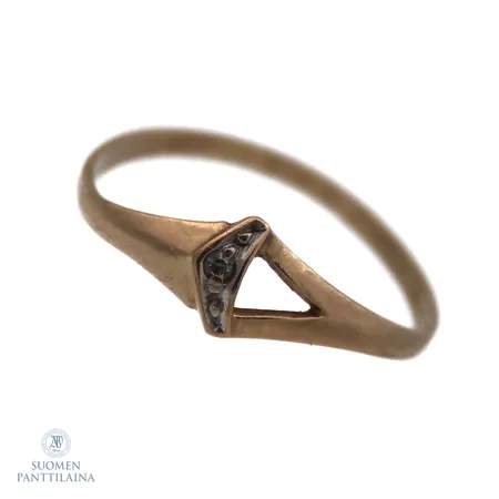 Viallinen timanttisormus 1xn.0.005ct, 585br,  Paino: 0,8 g