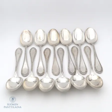 12 ruokalusikkaa, pituus 213mm, Italia, 800, Paino: 915,7 g