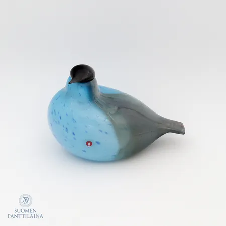 Lasilintu Iittala, Kuohukara, korkeus 115mm, pituus 160mm, signeeraus O. Toikka Nuutajärvi IVO, tilaustyö Iisalmen Voimalle 1994.