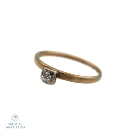 Timanttisormus 1xn0.05ct, koko 16½, 585br,  Paino: 1,4 g