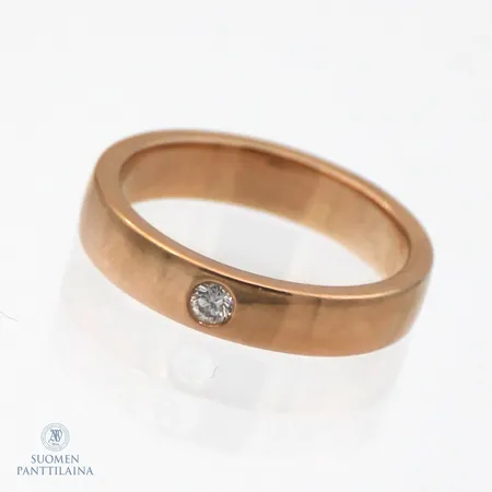 Timanttisormus 1xn.0.06ct, koko 16, 585br,  Paino: 4 g