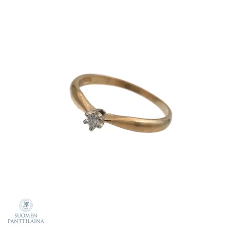Timanttisormus 1xn.0.08ct, koko 17½, 585br,  Paino: 1,5 g