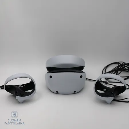 Sony PlayStation VR2 -virtuaalilasipakkaus PS5, sisältää lasit ja kaksi ohjainta ja latausjohdon