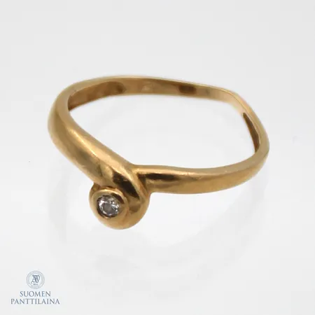 Viallinen timanttisormus 1xn.0.04ct, 750br,  Paino: 1,7 g