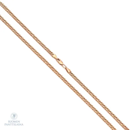 Panssarikaulaketju, pituus 45,5cm ja leveys 3,8mm, 585,  Paino: 6 g