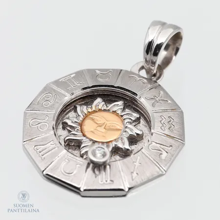 Timanttiriipus 1xn.0.03ct, korkeus 32mm, 750 valkokulta,  Paino: 8,3 g