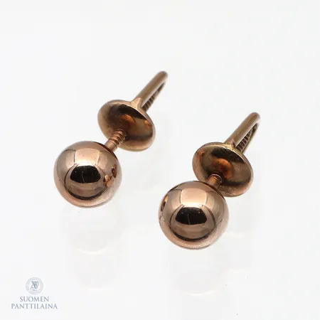 Korvakorut, Ø 5mm, ruuvitaustoilla, leimaamaton 585,  Paino: 1,7 g