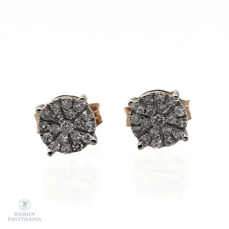 Timanttikorvakorut 38xn.0.005ct, Ø 5mm, 585,  Paino: 1,1 g