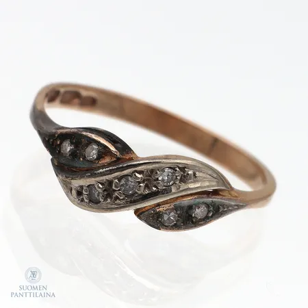 Timanttisormus 7xn.0.005ct, koko 16½, 585,  Paino: 1,9 g