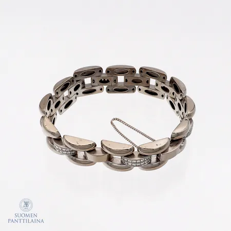 Timanttirannekoru 1xn.0.005ct 96xn.0.02ct, pituus 200mm, leveys 14mm, Chopard, 9116817, 85/2672-41, 750 valkokulta,   Paino: 73,3 g