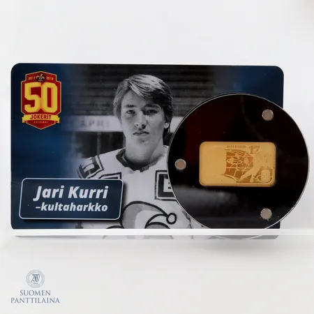 Kultaharkko, Jari Kurri 17, Assey certifikaatti-kortti, 999,  Paino: 2,5 g
