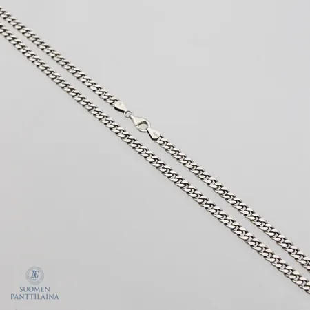Panssarikaulaketju, pituus 50cm, leveys 6mm, 925,  Paino: 32 g
