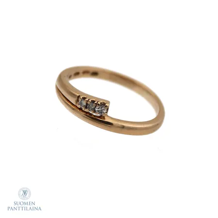 Timanttisormus 3xn.0.01-0.02ct, koko 17, 585,  Paino: 2,5 g