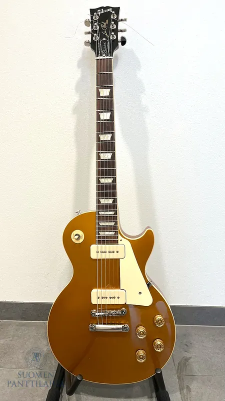 Sähkökitara Gibson Les Paul Classic,  Gold Top, 2018, S:N 180011423 , made in USA, käytön jälkiä, P90 mikrogonit,  kova laukku