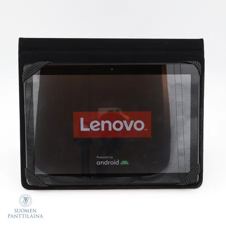 Tabletti Lenovo TB-X505F, suojakuori ja laturi.