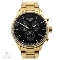 Teräsrannekello, Tissot Chrono XL Classic, quartz: paristo loppunut, rungon Ø 45mm, ref.T116.617.11.057.01, rungossa käytön jälkiä, rannekkeen pituus 180mm