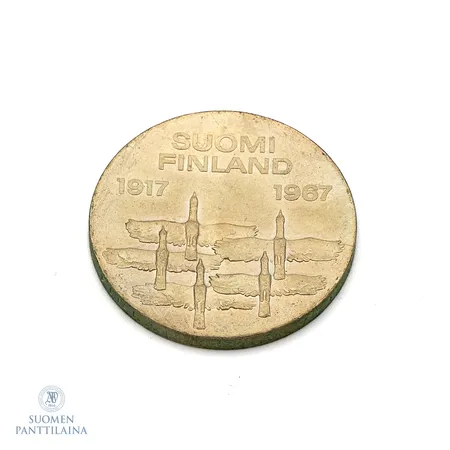 Juhlaraha, Suomen itsenäisyyden kunniaksi 1917-1967, nimellisarvo 10mk, 900, Paino: 24,1 g