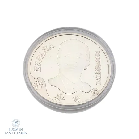 Juhlaraha, Salvador Dali, Espanja 2004, nimellisarvo 10 euroa, 925,  Paino: 27,2 g